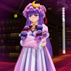  3d animated animated_gif breasts cleavage clothed coin dazed female_only femsub glowing happy_trance hat large_breasts long_hair open_mouth patchouli_knowledge pendulum purple_eyes purple_hair ring_eyes smile symbol_in_eyes tagme tongue topless touhou twintails uyunsyu_(manipper) 