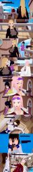  3d absurdres black_eyes black_hair blonde_hair blue_eyes brown_hair clothed cyanstargazer dialogue english_text female_only femdom femsub glasses hina_(one_piece) kalifa_(one_piece) lipstick long_hair multiple_girls multiple_subs one_eye_open one_piece pink_hair purple_eyes red_lipstick short_hair tashigi text 