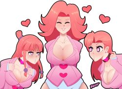 ace_attorney april_may bimbofication breasts clothed female_only femdom femsub happy_trance kuprite large_breasts long_hair maya_fey mia_fey multiple_girls open_mouth pink_hair ring_eyes spiral_eyes standing symbol_in_eyes transformation