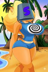 ai_art bucket_helmet crash_bandicoot_(series) spongebob_squarepants_(series) tawna_bandicoot tech_control