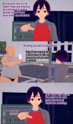  aware bald clothed english_text fat green_eyes male_only multiple_boys no_eyes original phone purple_hair short_hair text ugly_bastard zenin1 