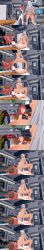  absurdres an-94_(girls_frontline) breasts brown_eyes censored closed_eyes cowgirl_position dialogue dildo english_text female_only femdom femsub girls_frontline long_hair mad_jacks mp7_(girls_frontline) multiple_girls nipples nude pussy red_hair sex short_hair strap-on text vaginal white_hair yuri 