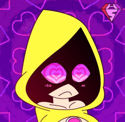  aged_up alternate_costume bare_shoulders blush breasts charm_(spell) cleavage_cutout collarbone femsub heart heart_eyes hypnoscream jewelry large_breasts little_nightmares pink_eyes pov pov_dom simple_background six solo surprised symbol_in_eyes 