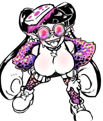  alternate_costume bare_shoulders bent_over blush breasts callie_(splatoon) cleavage collar earrings elf_ears female_only femsub glasses goggles happy_trance hat hypnotic_accessory large_breasts long_hair looking_at_viewer nintendo noahdoesart open_mouth shoes simple_background smile solo splatoon standing sweat thighhighs tongue tongue_out white_background 