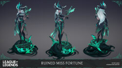  alternate_costume bare_shoulders body_markings breasts clothed control_indicator corruption costume english_text eye_color_change femsub green_eyes gun hair_color_change hat high_heels isabella_cheng-henehan kylie_gage league_of_legends long_hair maledom miss_fortune_(league_of_legends) multiple_views official pirate possession reference_sheet rheekyo_l ruination text viego_(league_of_legends) weapon white_hair 