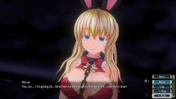  animated blonde_hair bunny_ears bunny_girl collar drool drugged drugs empty_eyes femsub holy_knight_ricca sound standing tagme text video 