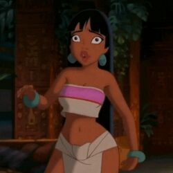  ai_art animated animated_gif artist_request ass_expansion bouncing_breasts bracelet breast_expansion bucket_helmet chel_(the_road_to_el_dorado) earrings femsub huge_hips instant_loss large_breasts manip nail_polish navel saluting swaying the_road_to_el_dorado thebucketeer_(generator) zombie_walk 