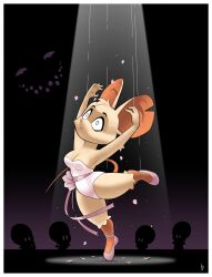  absurdres alternate_costume armpits arms_above_head ballerina bare_legs bare_shoulders black_eyes body_control border cleavage dancer dancing expressionless femsub furry grinnsly_(mina_the_hollower) human_puppet hypnodoe leotard mina_(mina_the_hollower) mina_the_hollower mouse_girl puppet ribbon shrunken_irises slippers smile stage_hypnosis tagme thick_thighs thighs white_eyes wide_hips 