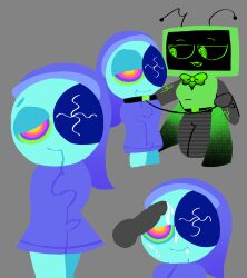  astro_(dandy's_world) bulge collar cum_on_face dandy's_world drool futanari happy_trance kaa_eyes malesub sleepy vee_(dandy's_world) 