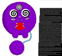 absurdres alien auburnhamster caption fangs original sketch smile spiral_eyes symbol_in_eyes text traditional