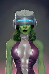  ai_art female_only femsub fortunadoe_(generator) helmet marvel_comics she-hulk solo tech_control 