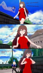 3d blue_hair brain_injection brown_eyes brown_hair cyanstargazer dress drool femsub friday_night_funkin&#039; ghost ghost_boy girlfriend_(friday_night_funkin&#039;) groping koikatsu! large_breasts maledom multiple_girls possession red_eyes skyblue_(skyverse) text