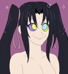 animated animated_gif black_hair blush bottomless breasts female_only femsub happy_trance high_school_dxd kaa_eyes large_breasts long_hair nude plsgts serafall_leviathan smile solo symbol_in_eyes topless twintails 