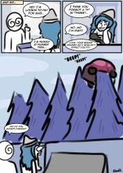  blue_hair brain_dead_retail_(series) brain_drain comic hat humor kilroylucy18 naked_apron nessi_(kilroylucy18) original tagme text 