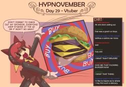 bow femdom headband humor hypnovember open_mouth original pov_sub pstash robot_girl skirt smile spiral tech_control yellow_background