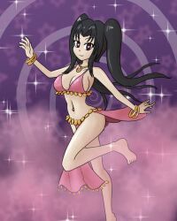black_hair dancing femsub happy_trance harem_outfit heart_eyes high_school_dxd mythkaz serafall_leviathan smoke solo sparkle spiral twintails