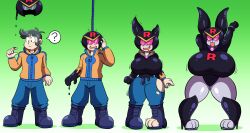  before_and_after breast_expansion breasts bunny_ears cinderace corruption femsub furry huge_breasts malesub nintendo pokemon pokemon_sword_and_shield prinnydood solo tagme team_rocket tech_control transformation transgender 