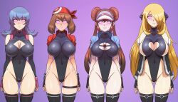  animated animated_gif bandana blonde_hair blush breasts brown_hair cleavage cynthia double_hair_bun female_only femsub fingerless_gloves gloves hair_buns hair_covering_one_eye happy_trance hat jacket large_breasts latex long_hair may multiple_girls multiple_subs nintendo pokemon pokemon_black_and_white_2 pokemon_diamond_pearl_and_platinum pokemon_heartgold_and_soulsilver pokemon_ruby_sapphire_and_emerald rosa_(pokemon) sabrina shinzu short_hair smile spiral_eyes standing standing_at_attention symbol_in_eyes thighhighs twintails 