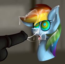 animals_only cum cum_in_mouth cum_on_body cum_on_face cum_on_hair femsub hypnotic_eyes kaa_eyes maledom marsminer multicolored_hair my_little_pony non-human_penis open_mouth penis rainbow_dash rainbow_hair short_hair tongue tongue_out