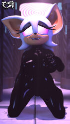 3d altered_common_sense animal_ears bat_girl bodysuit empty_eyes female_only femsub furry glowing_eyes happy_trance pink_eyes psikokinetic rouge_the_bat sonic_the_hedgehog_(series)