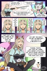  age_regression braid cat_ears comic dazed dialogue elaine_auclair femsub green_eyes happy_trance humor instant_loss long_hair mishy necklace platinum_blonde_hair sitting sword syas-nomis the_legend_of_heroes the_legend_of_heroes_trails_through_daybreak thighhighs 