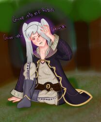  female_only femsub fire_emblem fire_emblem_awakening glowing_eyes grima_(fire_emblem_awakening) long_hair luna_king nintendo possession red_eyes resisting robin_(fire_emblem_awakening) silver_hair text twintails unhappy_trance 