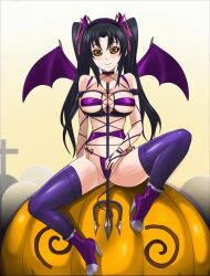  animated animated_eyes_only animated_gif black_hair blush breasts costume demon_girl fake_tail female_only femsub halloween happy_trance high_heels high_school_dxd horns long_hair looking_at_viewer monster_girl navel pumpkin serafall_leviathan shinzu sitting smile solo spiral_eyes symbol_in_eyes thighhighs twintails wings 