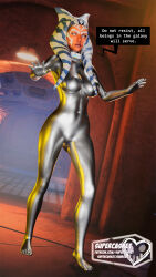  3d ahsoka_tano alien blender bodysuit breasts collar drone empty_eyes female_only femdom femsub graybot grey_skin large_breasts open_mouth star_wars supercasket tech_control tentacles text togruta twintails 