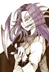 death empty_eyes femsub kiseijuu long_hair monster nightmare_fuel parasite purple_hair ryoko_tamiya simple_background smile