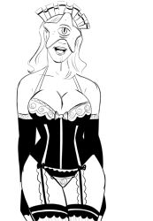 aurora_(jabberwocky) breasts cleavage dc_comics femsub lingerie maid original polmanning starro