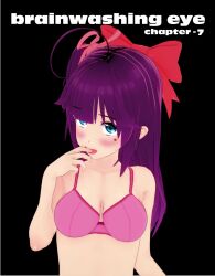 ahegao animated blue_eyes blush bow empty_eyes femsub kissing maledom purple_hair ribbon school_uniform spiral_eyes tagme tongue_out video