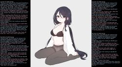  animated animated_eyes_only animated_gif ban_mumani black_hair black_survival blush bra braid breasts caption cleavage collarbone dialogue feet femsub hyejin large_breasts legs long_hair looking_at_viewer maledom manip midriff navel office_lady open_clothes open_shirt panties pantyhose purple_eyes see-through simple_background sitting solo static_eyes text twintail_lord_(manipper) underwear undressing 