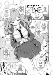 akitsuki_itsuki comic consensual femsub glasses greyscale maledom school_uniform text