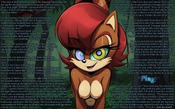  ai_art animated animated_eyes_only animated_gif breasts caption chipmunk_girl dialogue femdom furry hypnotic_eyes kaa_eyes large_breasts naga_girl nipples pov pov_sub red_hair sally_acorn scales short_hair sonic_the_hedgehog_(series) story suppas_(manipper) text topless 