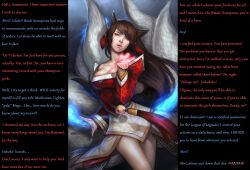 ahri_(league_of_legends) animal_ears brown_hair caption caption_only female_only femdom heart hypnokarp_(manipper) league_of_legends long_hair looking_at_viewer manip noa_ikeda pov pov_sub text