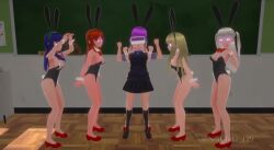  animated blackboard blonde_hair blue_hair bouncing_breasts bow_tie breasts brown_hair bunny_ears bunny_girl bunny_pose bunnysuit classroom cleavage cuffs dancing fake_animal_ears fake_tail female_only femdom femsub full_nelson glowing glowing_eyes happy_trance high_heels hypnotized_hypnotist knees_together leaning_forward long_hair looking_at_viewer memetic_control multiple_girls multiple_subs noichiki_129 open_mouth original pink_eyes pov pov_dom purple_hair red_hair resisting restrained school_uniform shoes signature silver_hair skirt socks spiral standing tail tech_control twintails very_long_hair video visor watermark 