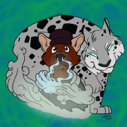  asher_(caudle) colorforcash_(colorist) furry hypnotic_gas leopard lorddirk malesub mongoose_boy original smoke 