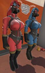  3d belt blush bodysuit boots breasts earbuds expressionless female_only femsub filflat gloves headphones huge_breasts pyro_(team_fortress_2) source_filmmaker spiral_eyes standing standing_at_attention symbol_in_eyes team_fortress_2 text unaware valve 
