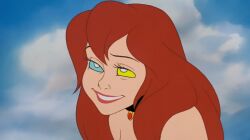  animated animated_gif ariel collar danieltorresmen_(manipper) disney femsub happy_trance hypnotica2000 kaa_eyes manip red_hair smile the_little_mermaid 