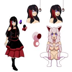  breasts collar dog_girl dog_pose femsub gloves happy_trance idpet open_mouth opera_gloves panting pendulum pet_play squatting thighhighs wig 