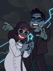 alternate_costume discount_supervillain doug_maheswaran drool femdom lab_coat mad_scientist malesub priyanka_maheswaran steven_universe undead_boy zombie
