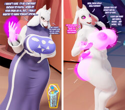 3d ass ass_expansion before_and_after bimbofication blender bottomless brain_drain breast_expansion breasts consensual femsub furry glowing_eyes goat_girl milf mommy nude self_hypnosis supercasket tagme text topless toriel_dreemurr undertale