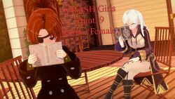 3d book clothed cover cyanstargazer english_text eyepatch female_only fire_emblem fire_emblem_awakening multiple_girls nintendo red_eyes red_hair robin_(fire_emblem_awakening) super_smash_bros. text twintails white_eyes white_hair