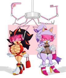 before_and_after bimbofication blaze_the_cat bottomless breasts cat_girl clothed eyeshadow female_only femdom femsub fishnets furry genderswap happy_trance headphones hedgehog_girl high_heels huge_breasts large_breasts limederg lipstick looking_at_viewer necklace shadow_the_hedgehog shoes sonic_the_hedgehog_(series) tech_control visor 