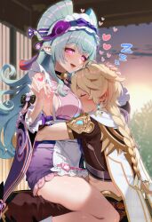 aether_(genshin_impact) ai_art femdom genshin_impact head_in_breasts hypnotic_eyes hypnotic_voice malesub mizuki_yumemizuki sleeping