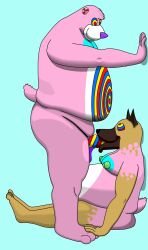 bare_legs bear_boy bottomless candy_bear_(entoncoldheart) chubby dog_boy entoncoldheart erection fellatio furry happy_trance hypnotic_belly kaa_eyes male_only maledom malesub memetic_control non-human_penis nude oral original penis sitting topless transformation twinning weight_gain yaoi