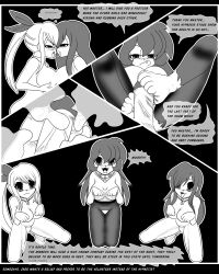 all_fours comic dog_pose erza_scarlet fairy_tail feet femsub hypnotized_hypnotist idpet jade_(idpet) lucy_heartfilia maledom monochrome nude original pet_play sitting trigger unaware