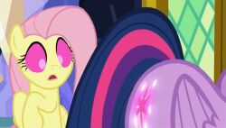  accidental_hypnosis animals_only animated animated_gif expressionless femdom femsub fluttershy hypnotic_ass hypnotic_tattoo multicolored_hair my_little_pony non-human_feet open_mouth pink_hair ring_eyes tattoo twilight_sparkle wings 