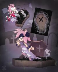  amy_rose before_and_after coffin corruption female_only femsub finimun furry ghost goth halloween hedgehog_girl makeup pink_hair possession short_hair sonic_the_hedgehog_(series) 