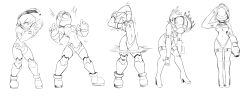  absurdres aile alternate_costume armor before_and_after boots corruption enemy_conversion femsub gloves greyscale gun hand_on_head helmet high_heels hypnotic_accessory limp megaman_(series) megaman_zero megaman_zx opera_gloves possession pstash resisting saluting sequence short_hair simple_background standing standing_at_attention surprised tech_control thigh_boots thighhighs thong underboob underwear weapon white_background 